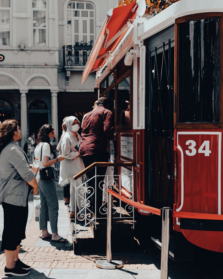 People Buying Tickets To Galata Tower