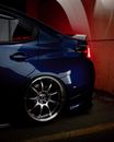 Blue Car With Chrome Wheel