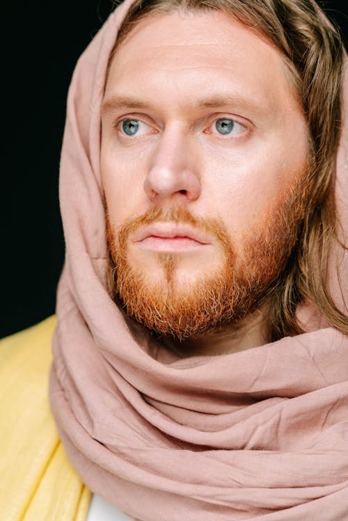 Close-up of a Man in a Jesus Christ Costume