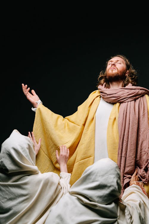 A Man in a Jesus Christ Costume