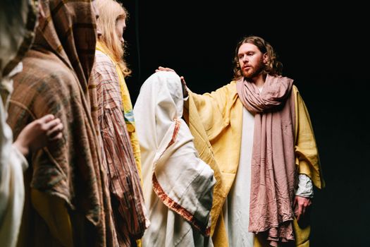 Reenactment of Jesus Christ Preaching His Disciples