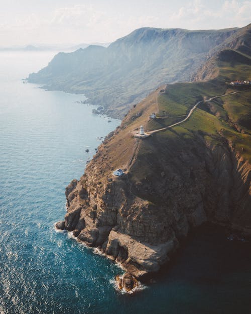 Бесплатное стоковое фото с Аэрофотосъемка, вертикальный выстрел, море