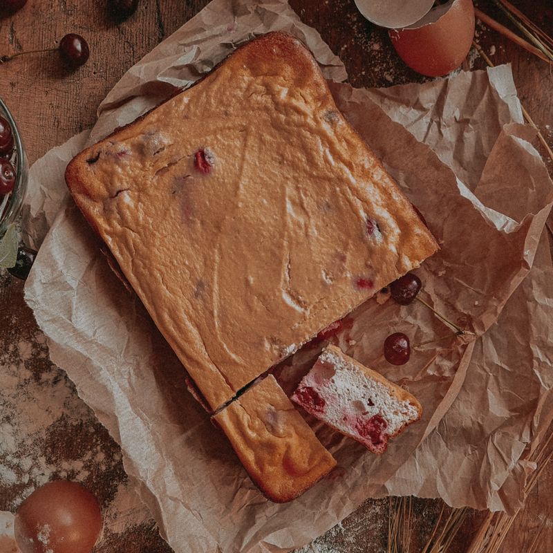 Sheet Pan Cherry and Almond Cake Squares