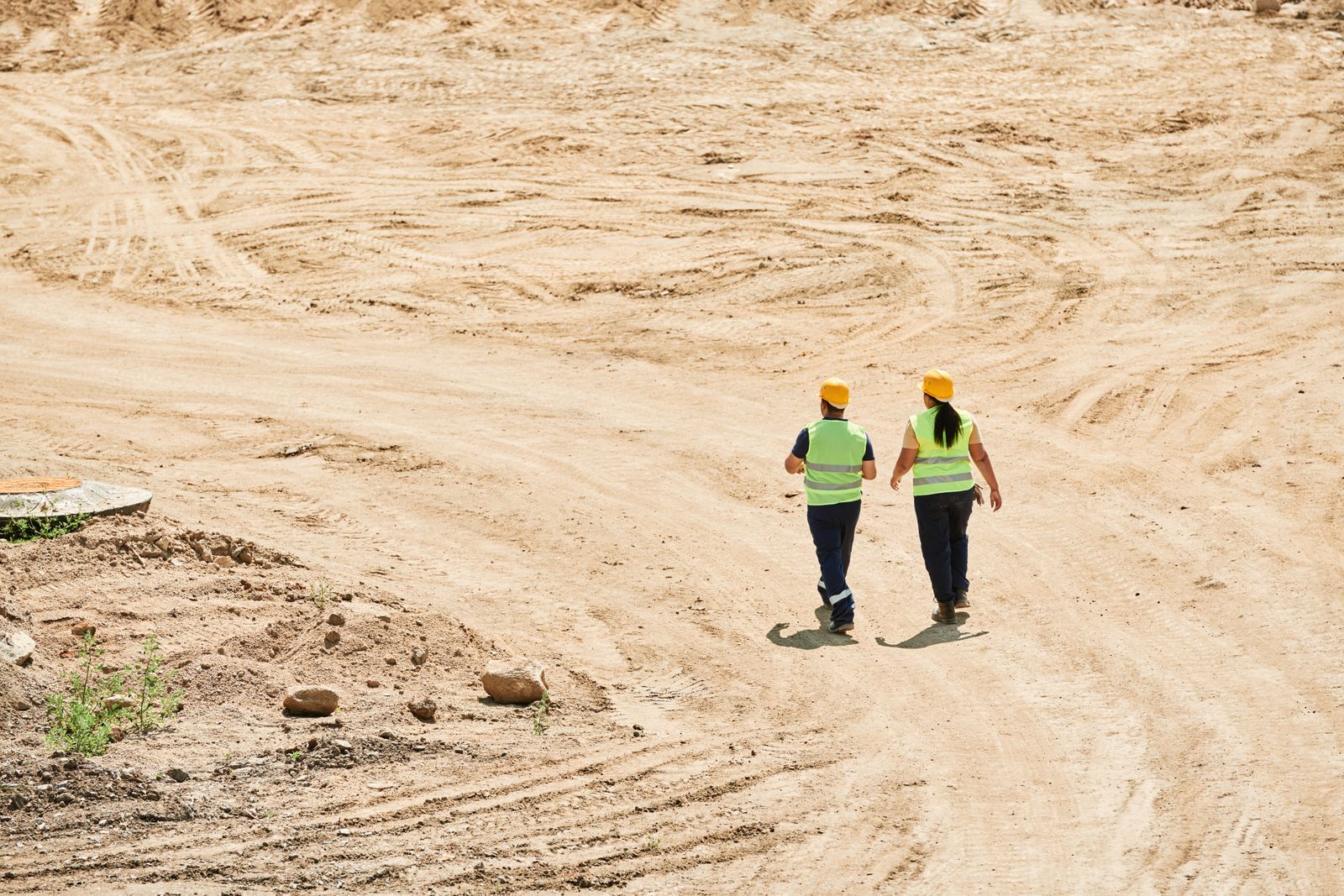 Engineers working at an infrastructure construction site