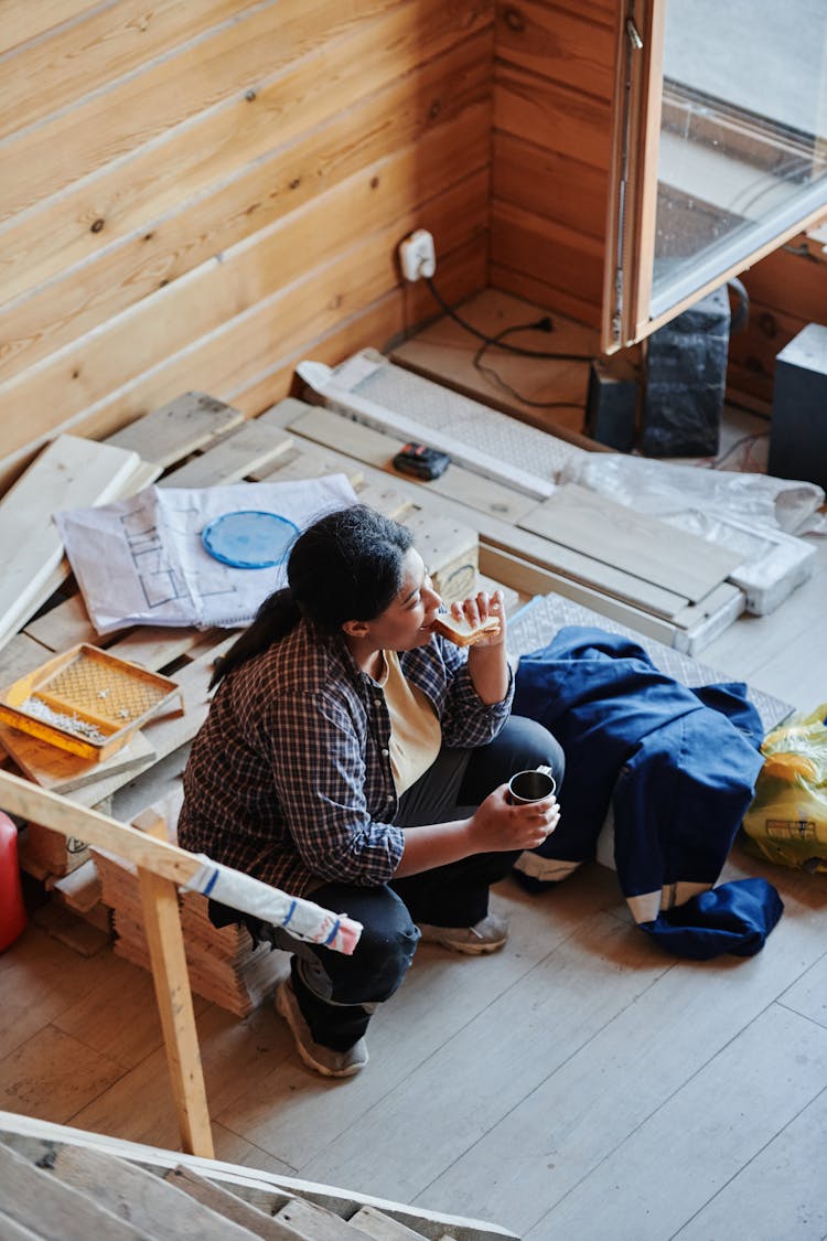 Woman Eating A Sandwich 