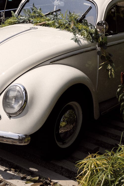 A Close-Up Shot of a Parked Volkswagen