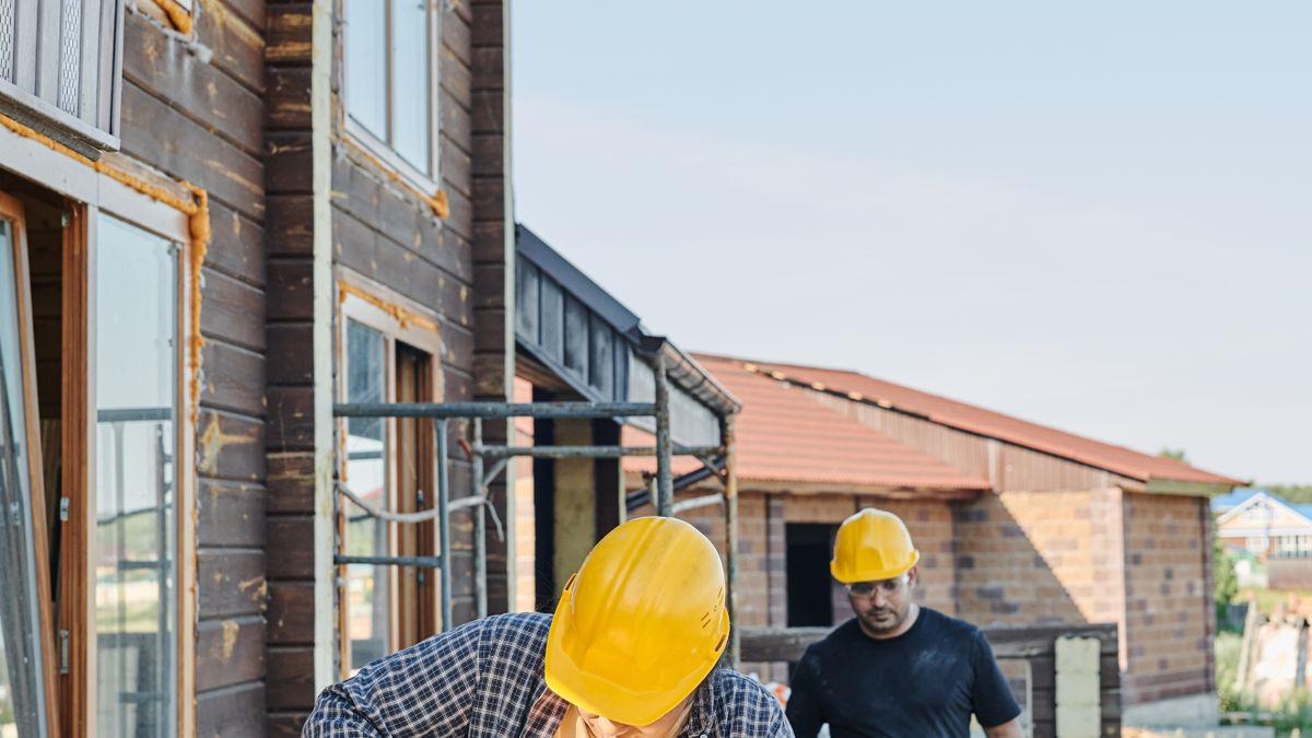 Trabajadores en una obra de construcción
