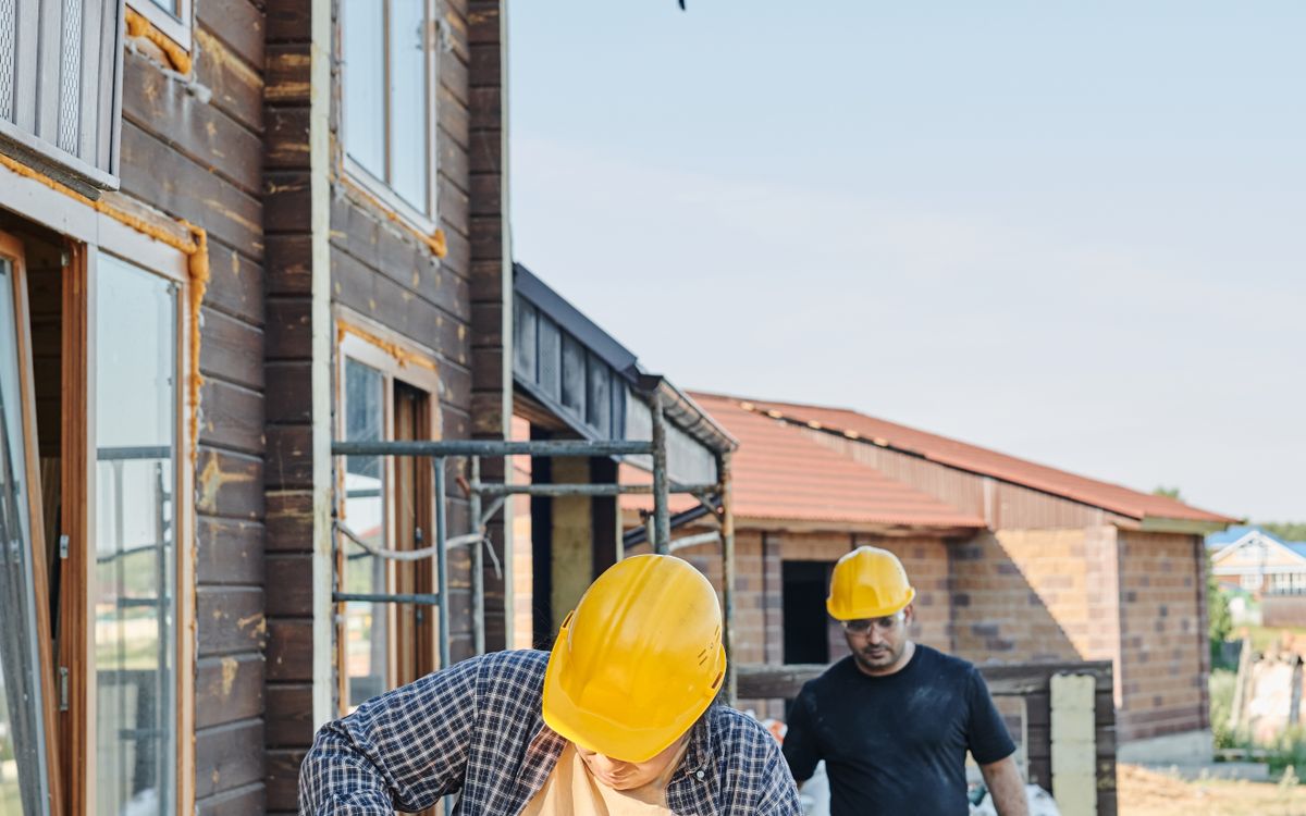 Building professionals working on a home renovation