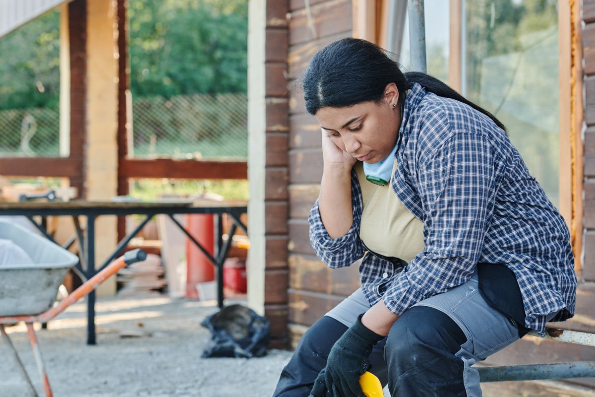 A construction worker at a job site