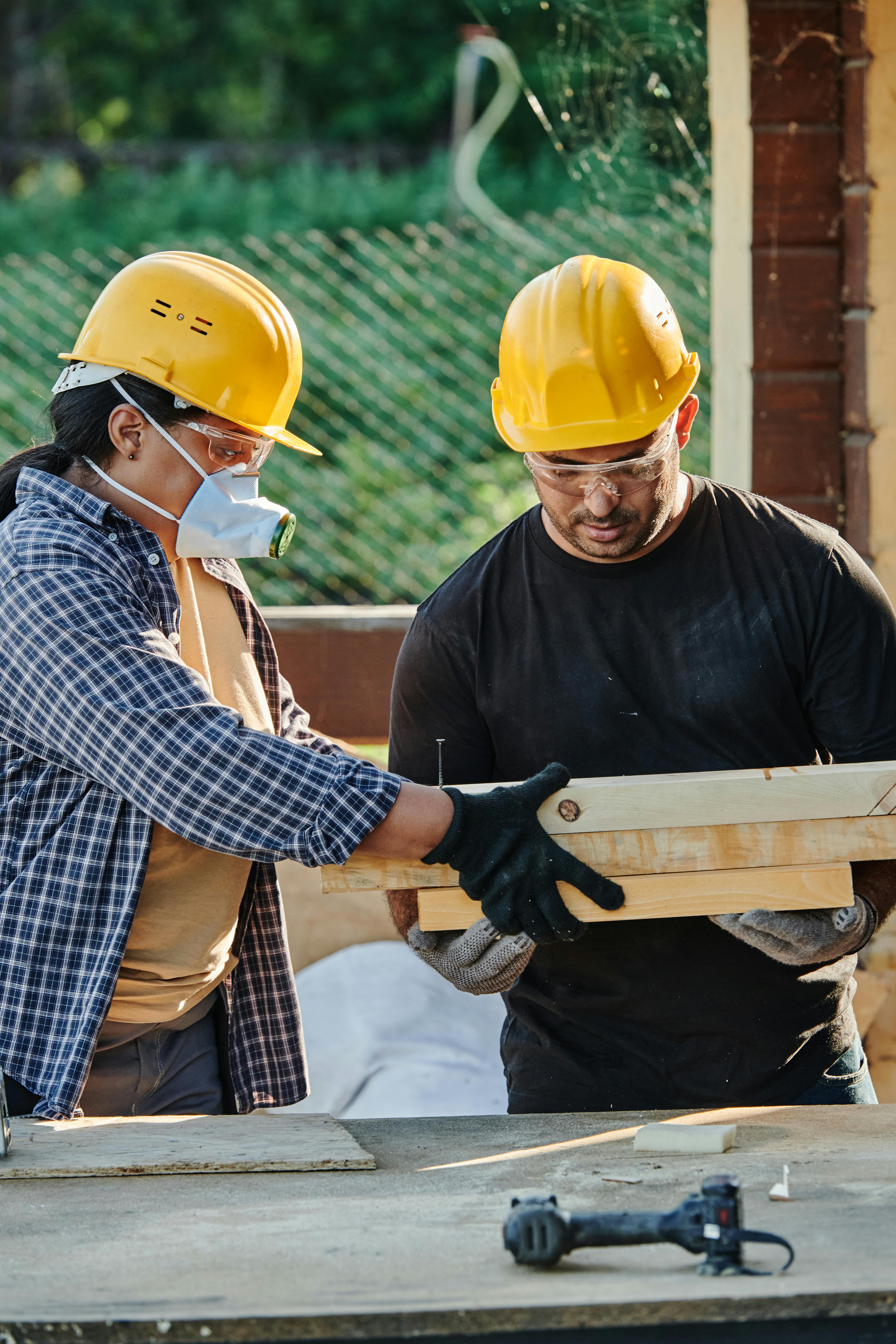 construction workers in a construction site