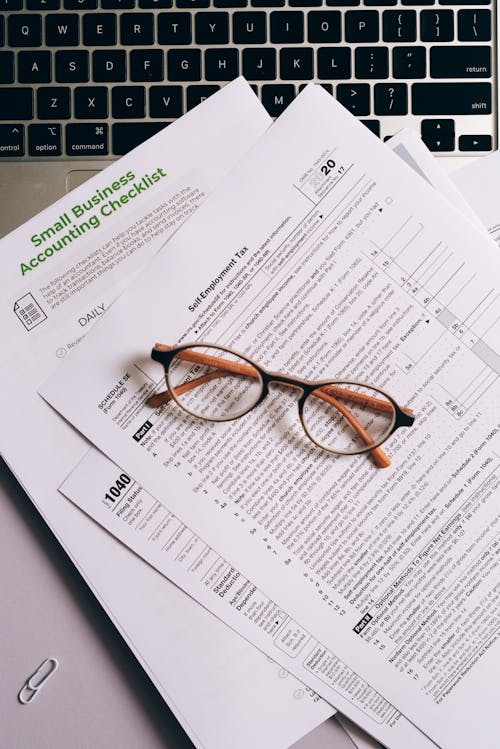 An Eyeglasses on Top of the Documents