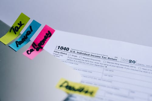 Free An Individual Tax Form on the Table Stock Photo