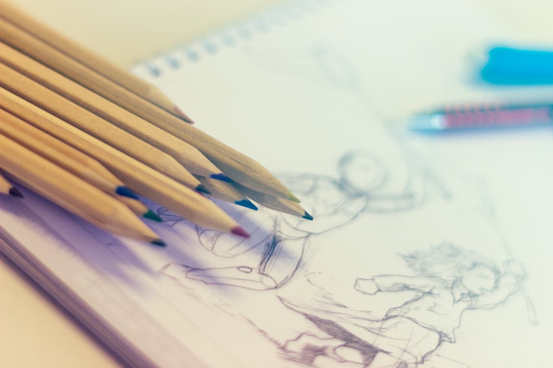 Gratis lagerfoto af blyanter, design, farve