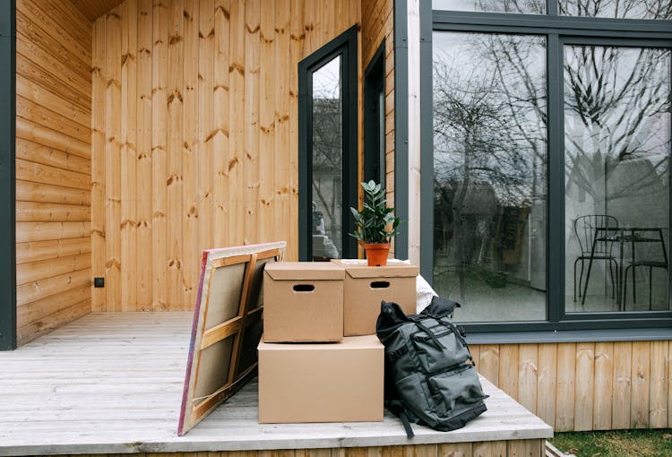 Boxes Over The Wooden Porch