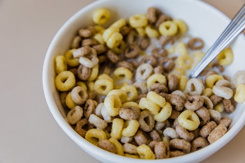 Cereal and Milk in a Bowl