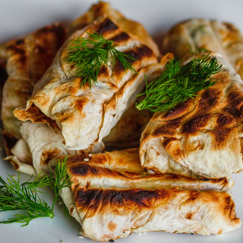 Air Fryer Labneh and Cucumber Breakfast Flatbread with Dill