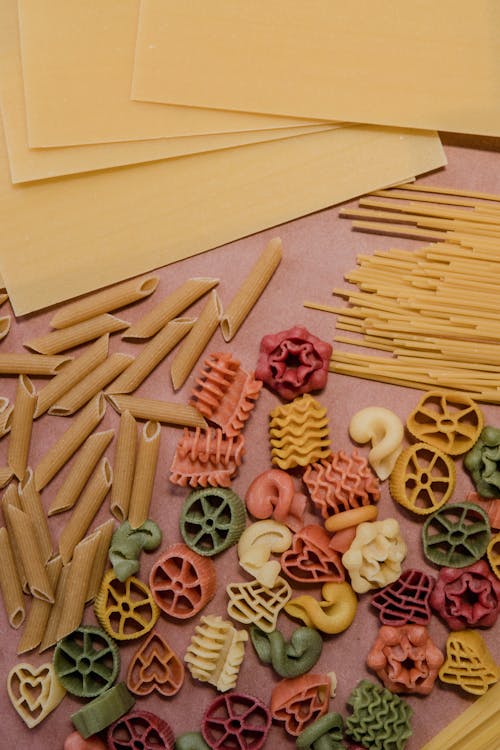 Top View of an Assortment of Pasta