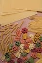 Top View of an Assortment of Pasta