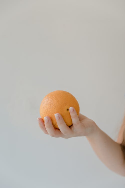 Close-up of Holding an Orange