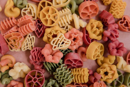 Molded Pasta in Close-up Shot