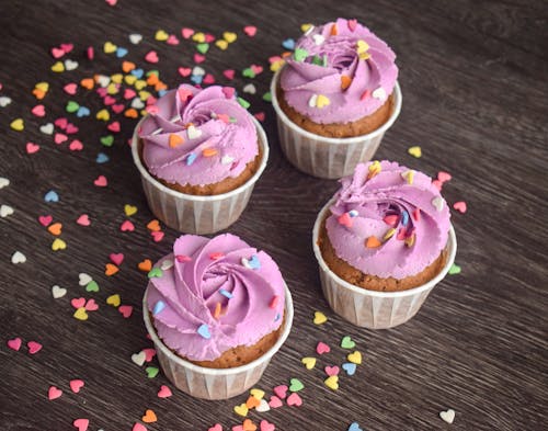 Cupcakes with Pink Icing on Top