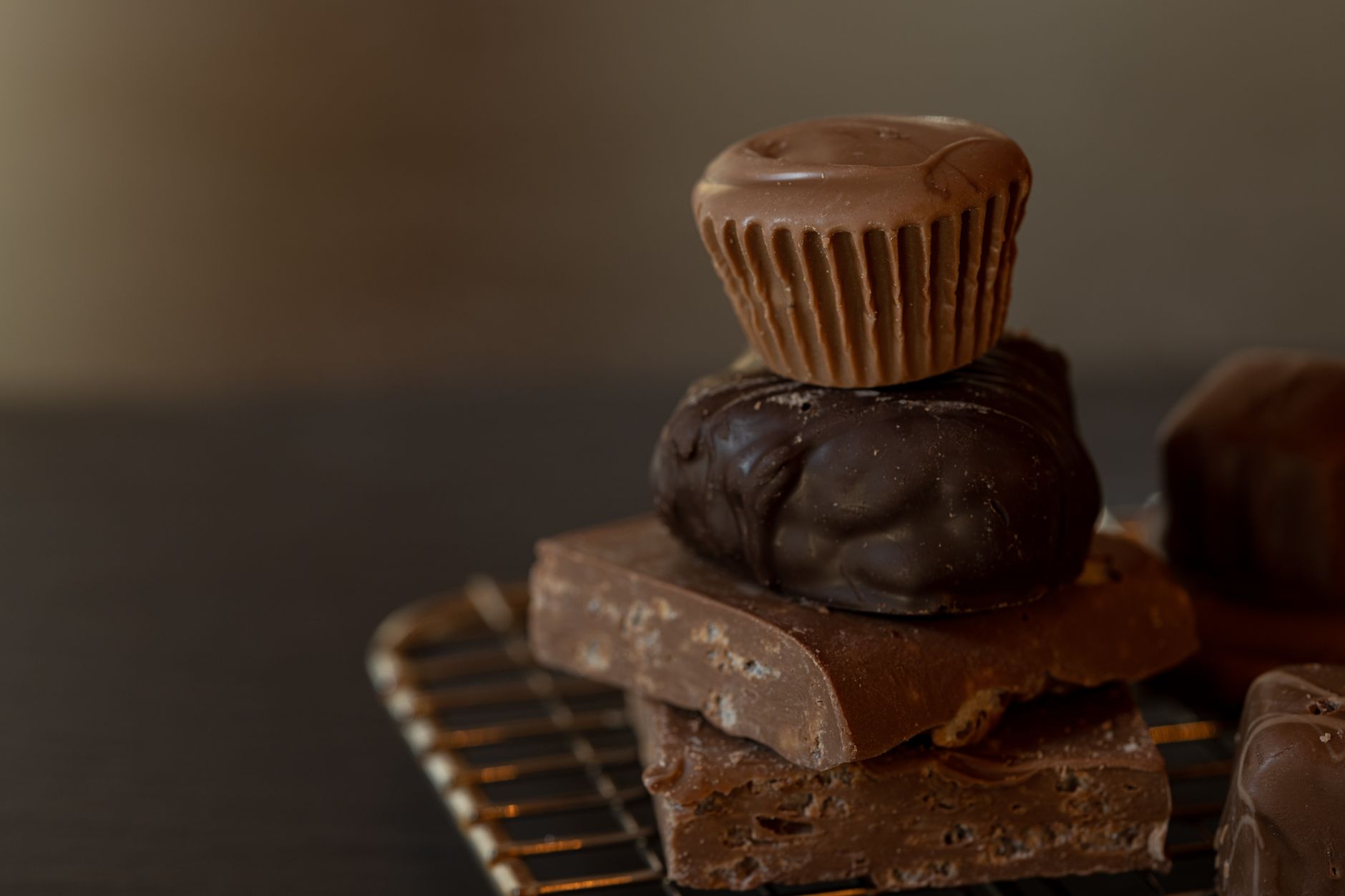 Close-up of creamy malted milk fudge piece