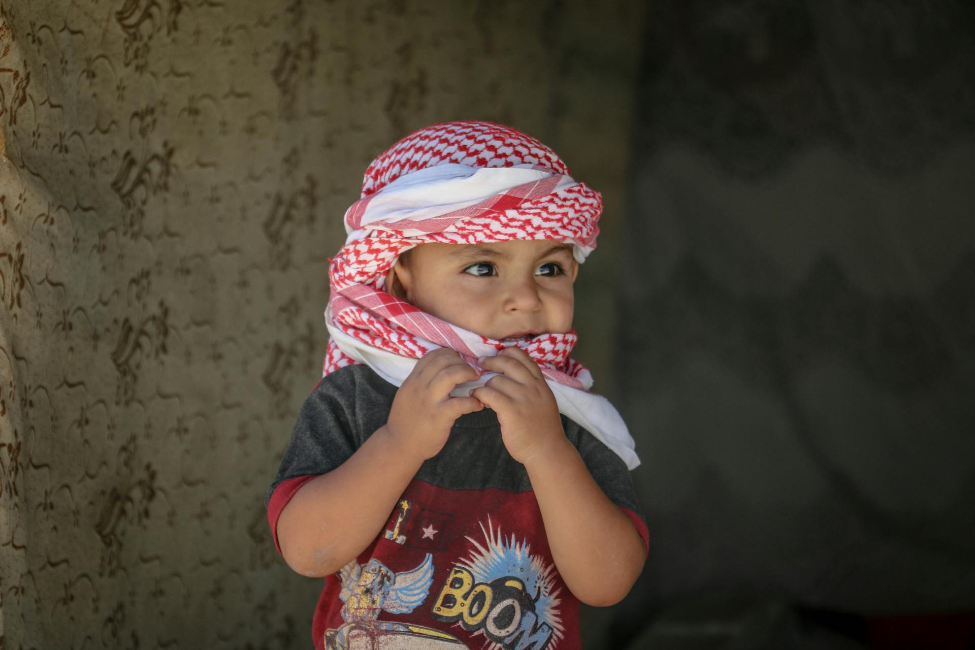 Child with Headscarf on Head