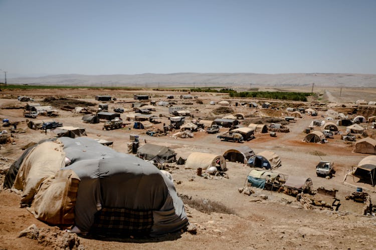 Bedouin Camp On Desert