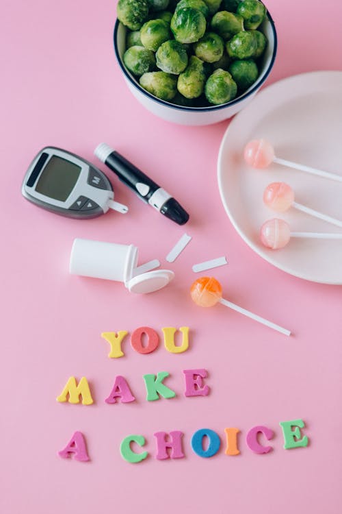 Glucometer on Pink Table