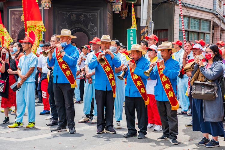 Marching Band Playing Trumpets