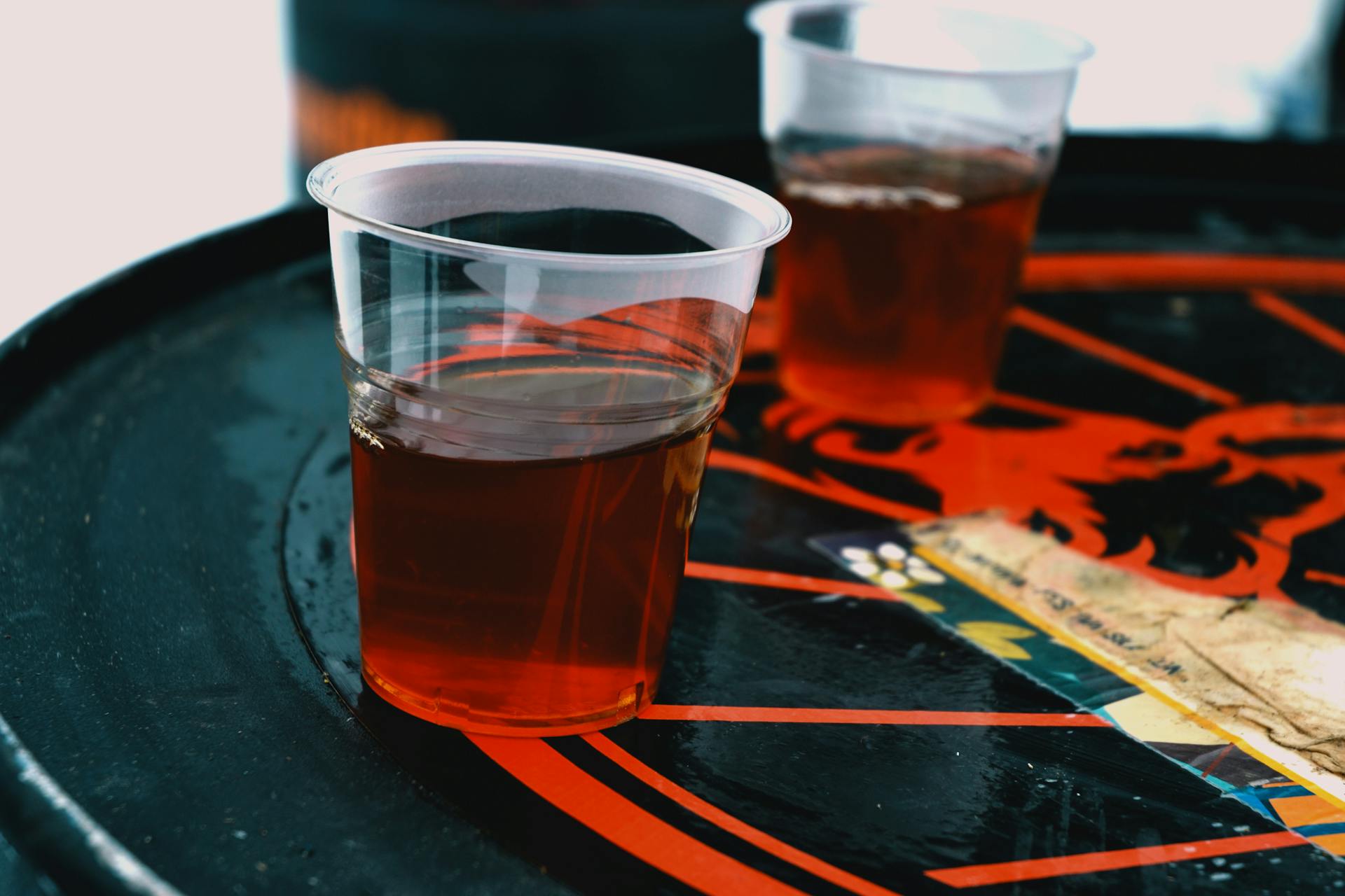 Two Clear Plastic Cups