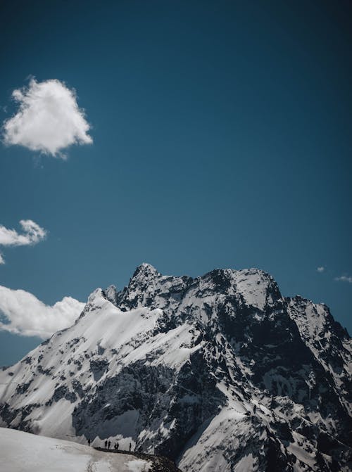 Snow Covered Mountain Under Blue Sky