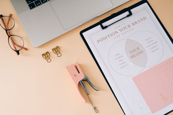 Brand positioning worksheet flat lay — by Leeloo The First on Pexels