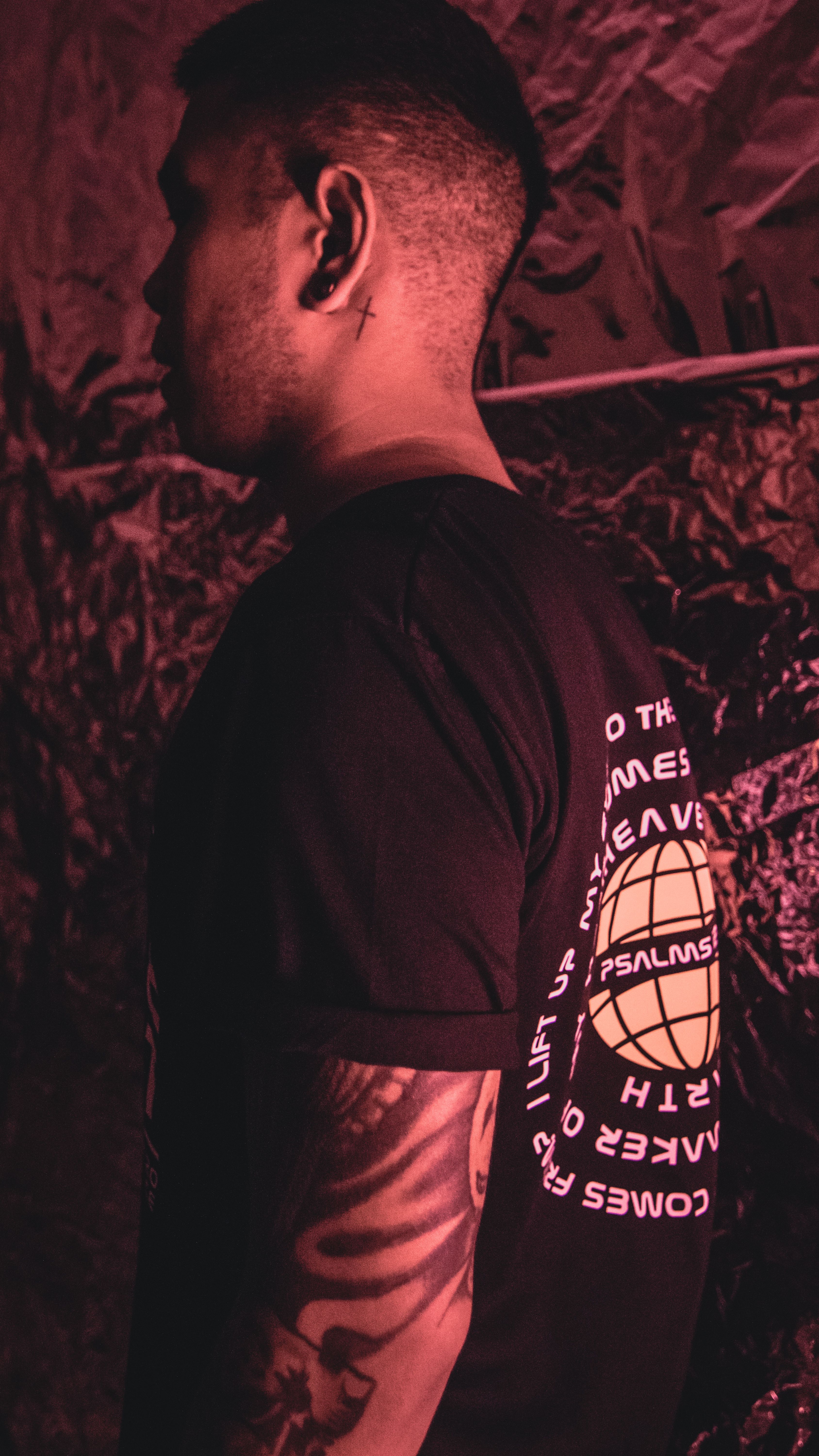 Camiseta Oversized Preta Estampada