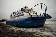 A Docked Hovercraft on Shore