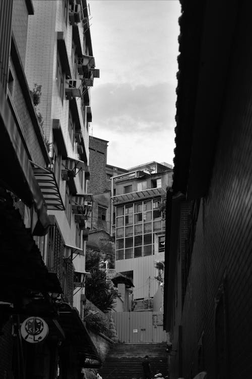 Základová fotografie zdarma na téma budovy, černobílý, město