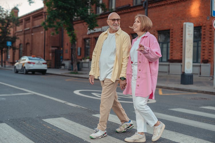 Couple Crossing The Road