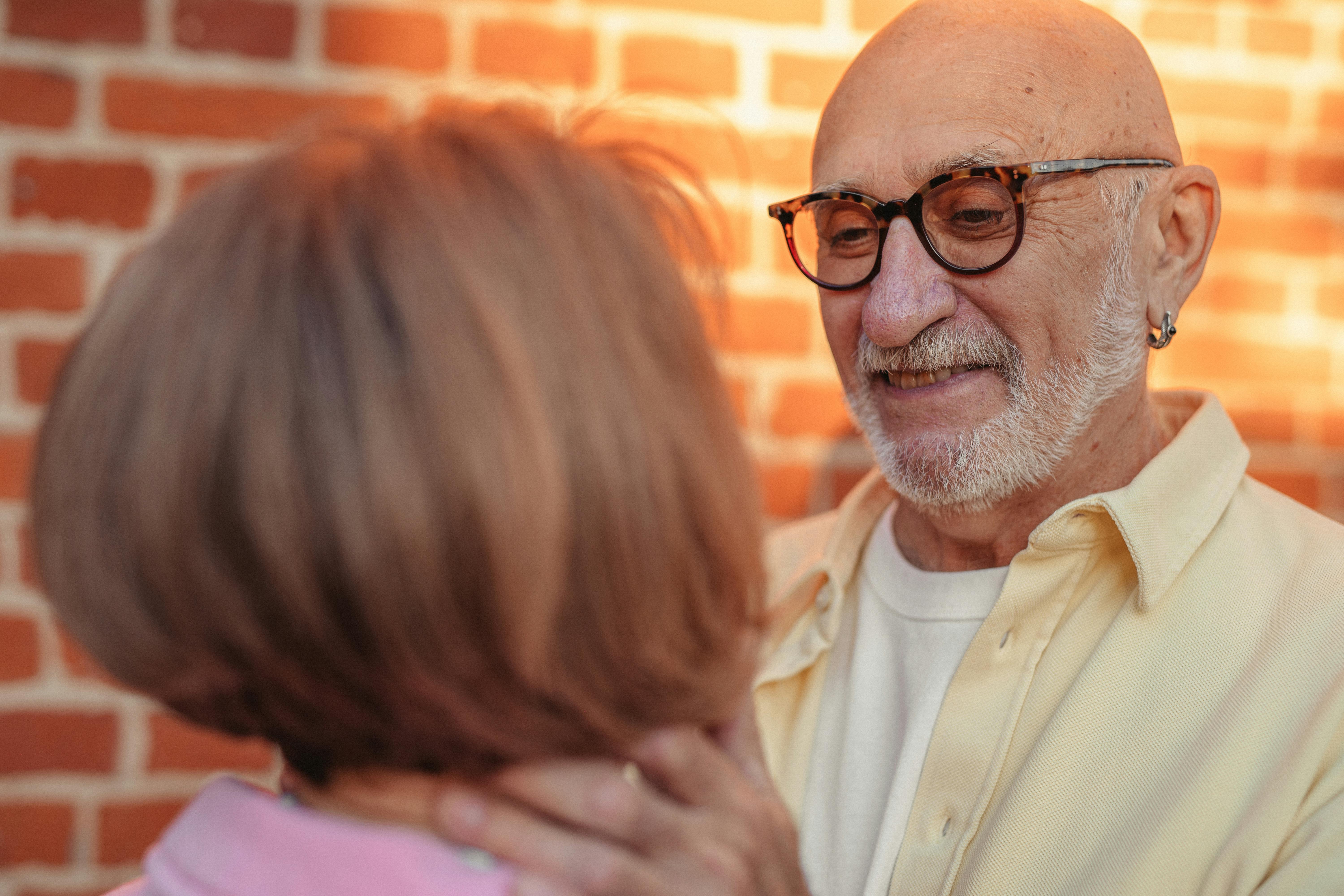 man looking at a woman