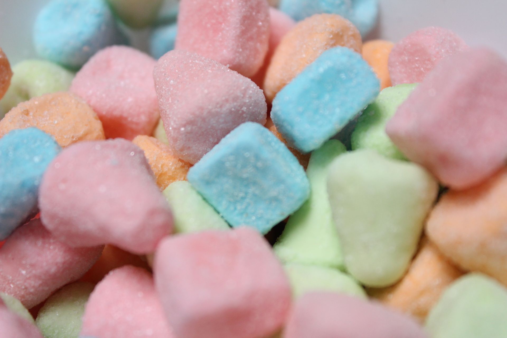 Pink Orange Blue and Green Candies