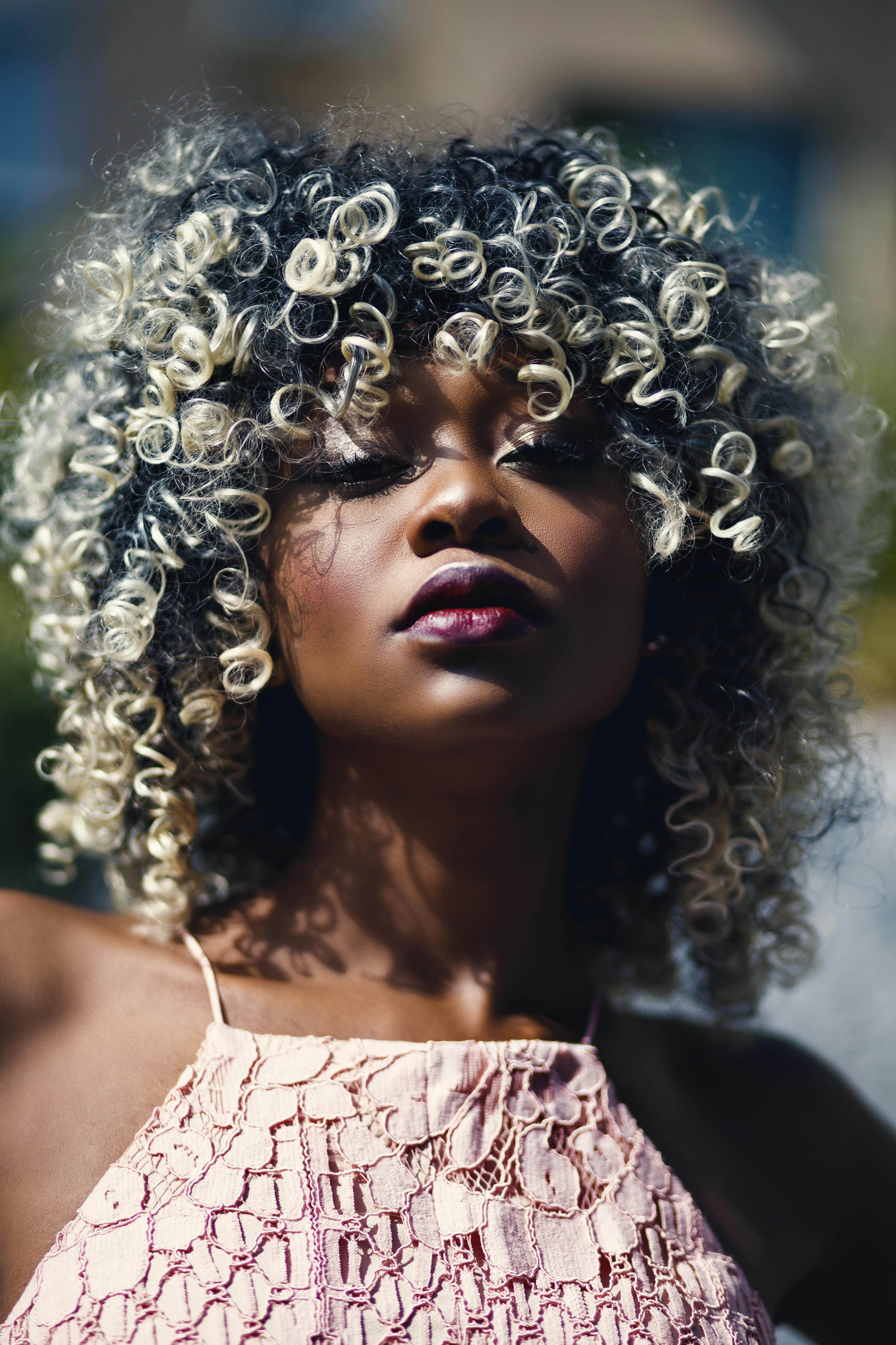 woman with curly hair