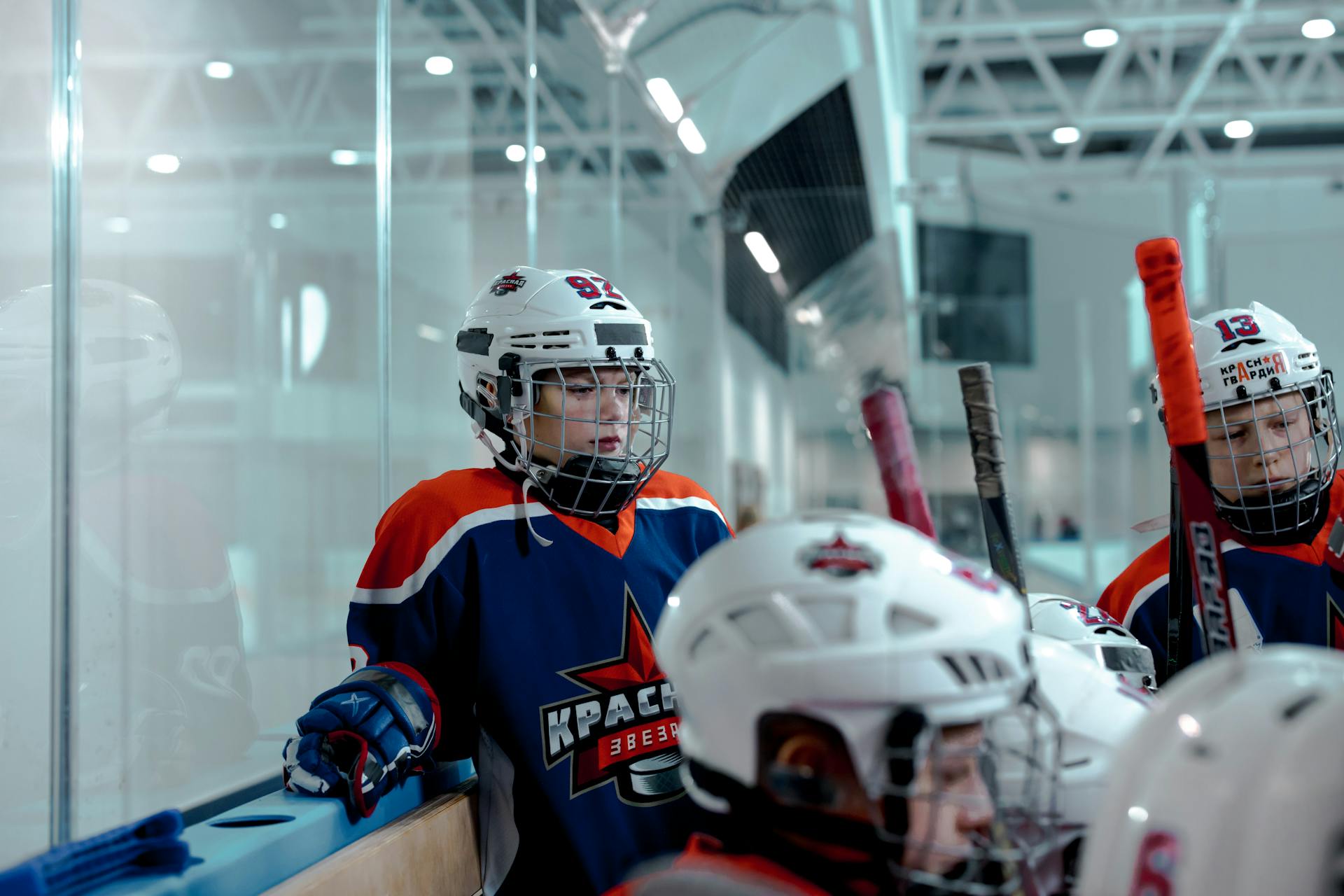 Hockey Players in the Ice Arena