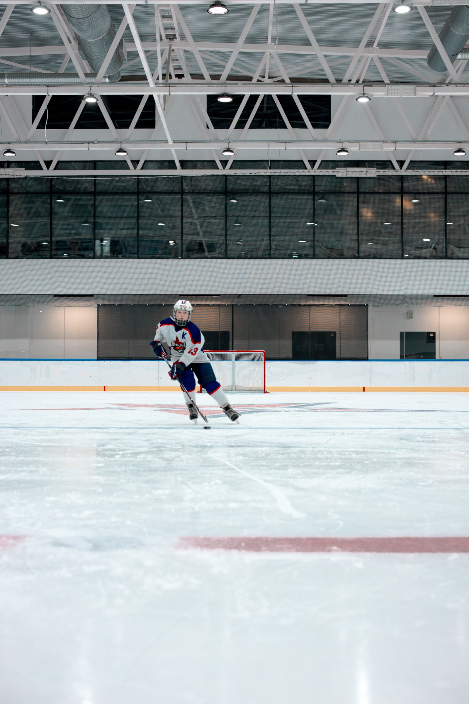 Ice hockey player skating