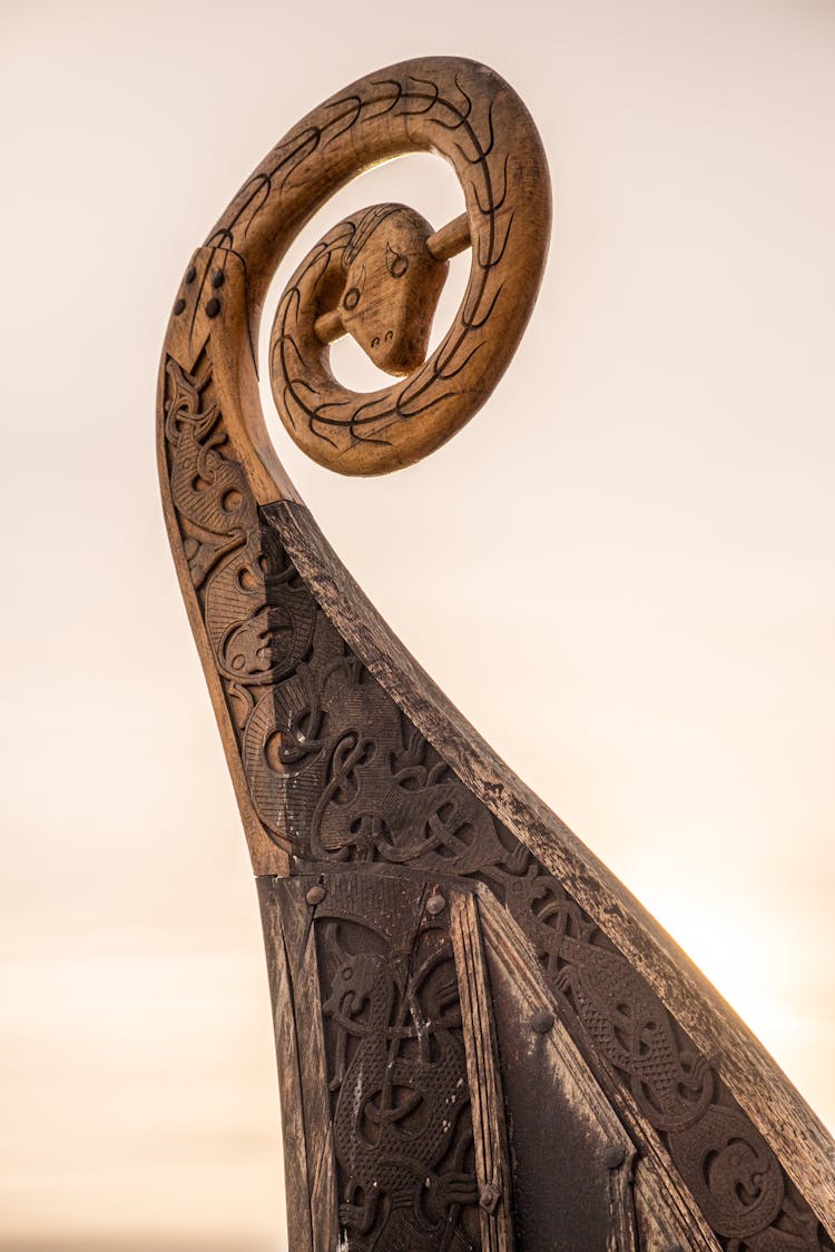 Close-Up Shot Of The Bow Of Oseberg Ship