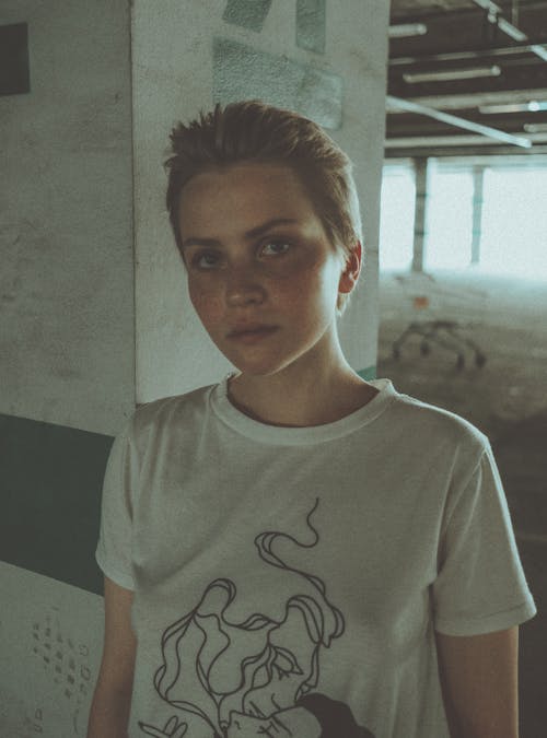 Close-Up Shot of a Woman with Short Hair