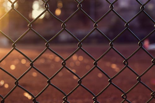 Gray Metal Chain Link Fence Close Up Photo