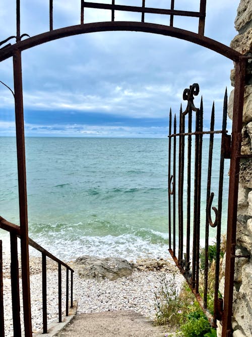 A View of the Ocean from a Gate