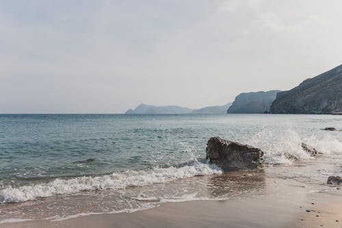 Brown Rock on Sea Shore