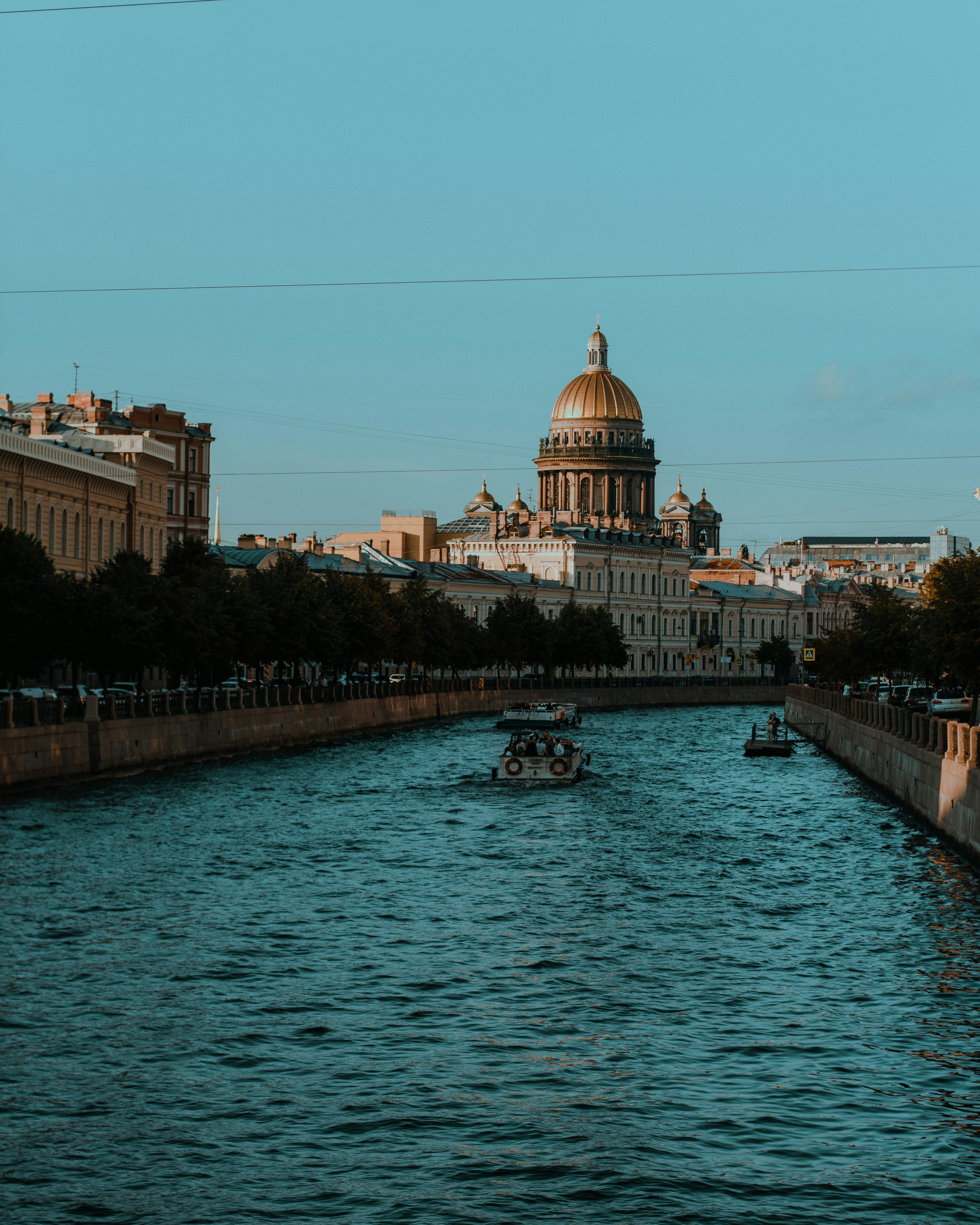 cathedral with dome in st petersburg russia