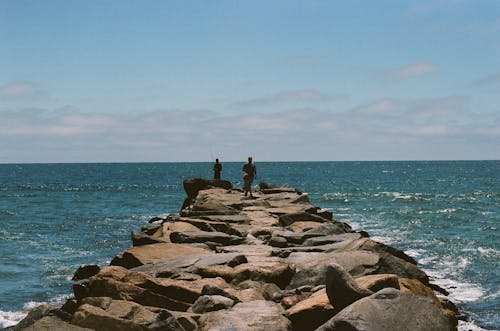 Základová fotografie zdarma na téma dok, horizont, kameny