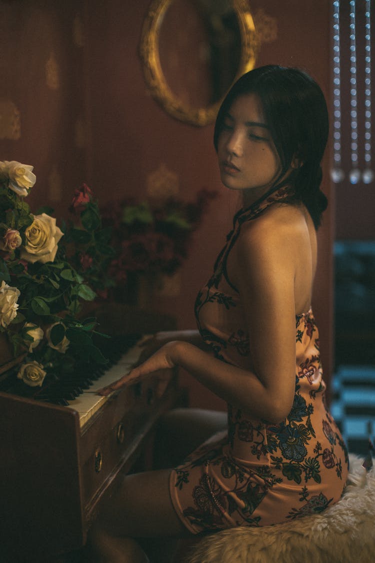 A Woman Playing Piano